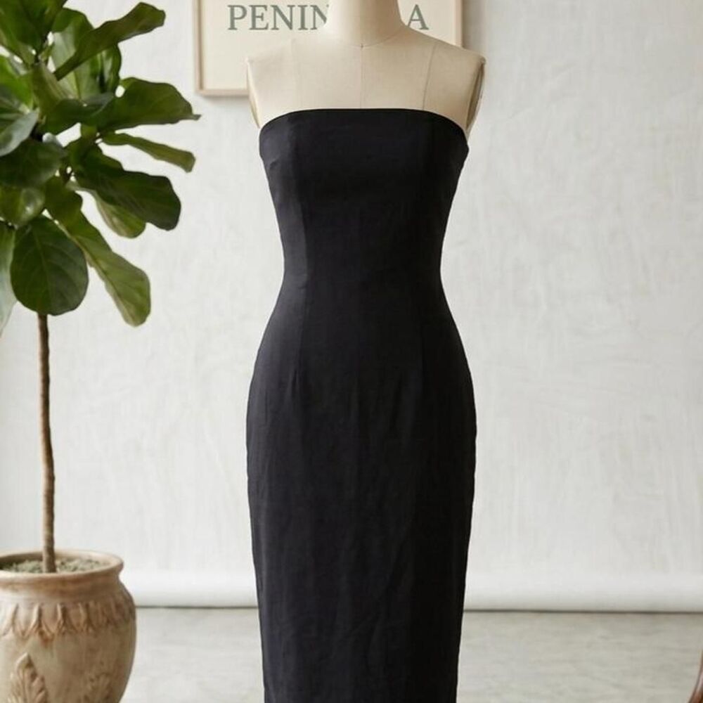 Lipsy USA Made Women's Black Midi-Length Pencil Dress